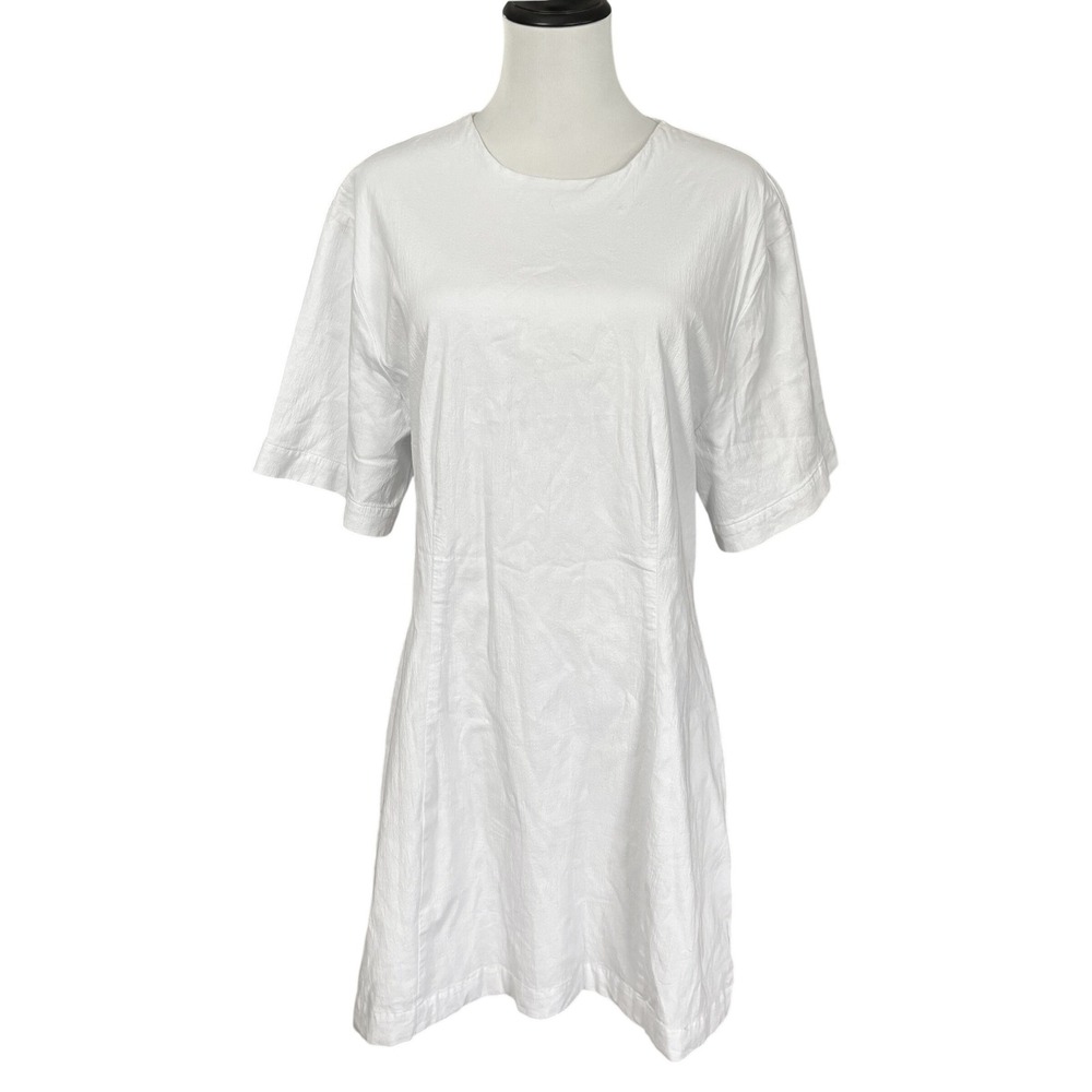 NWT Abercrombie & Fitch Cotton‎ Mini Day Dress Sheath Size L White Minimalist